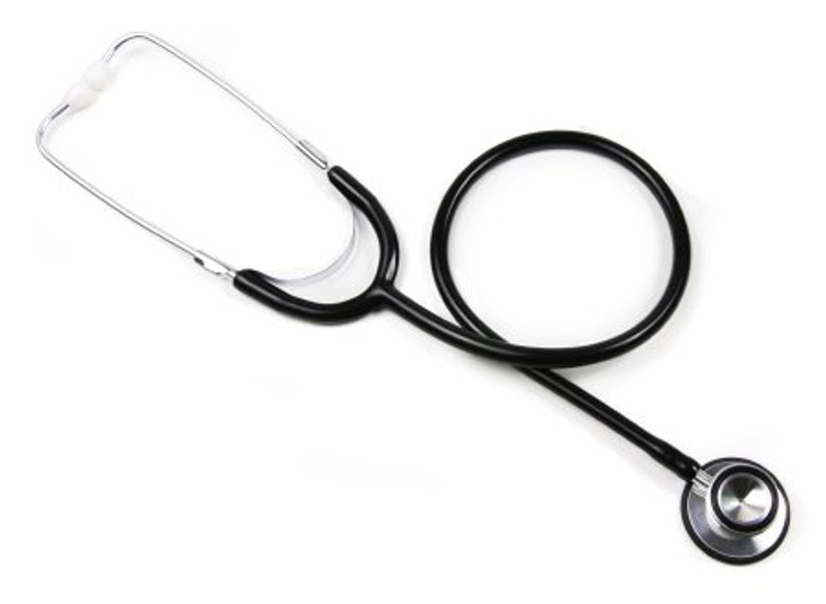 Classic Stethoscope BASIC Black 1-Tube 22 Inch Tube Double Sided Chestpiece 01-670HBKGM Box/10