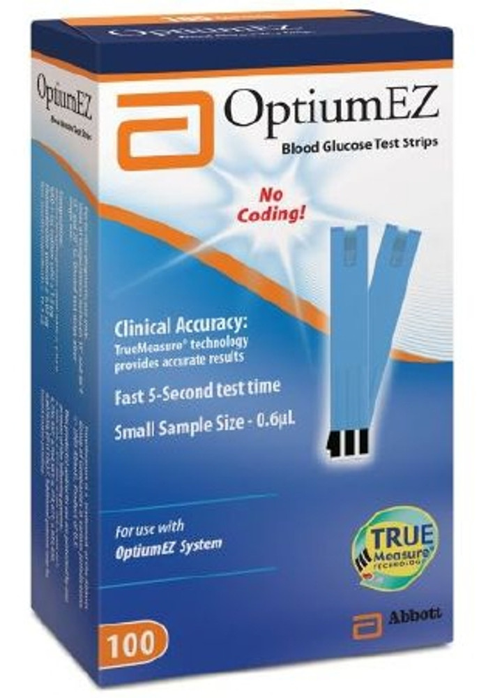 Blood Glucose Test Strips Optium EZ 10 Test Strips per Box 71066 Box/10