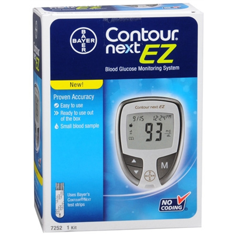 Blood Glucose Meter Contour 5 Seconds Stores Up To 480 Results 14-Day Averaging No Coding 7252 Case/4