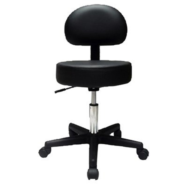 STOOL PNEU W/BCK BLK D/S EA FABENT 07-7067 Each/1