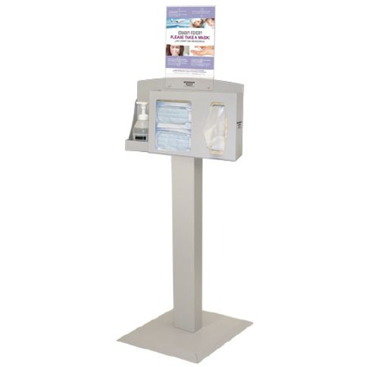 BOWMAN Hygiene Dispensing Station Quartz Beige Aluminum / Cold Rolled Steel / PETG Plastic Manual Floor Stand BD101-0012 Each/1