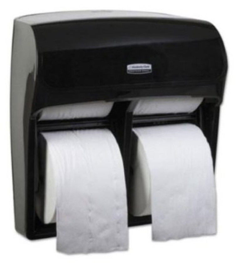 K-C PROFESSIONAL MOD Toilet Tissue Dispenser Black Smoke Plastic Manual Pull 4 Standard Rolls Wall Mount 44518 Case/1