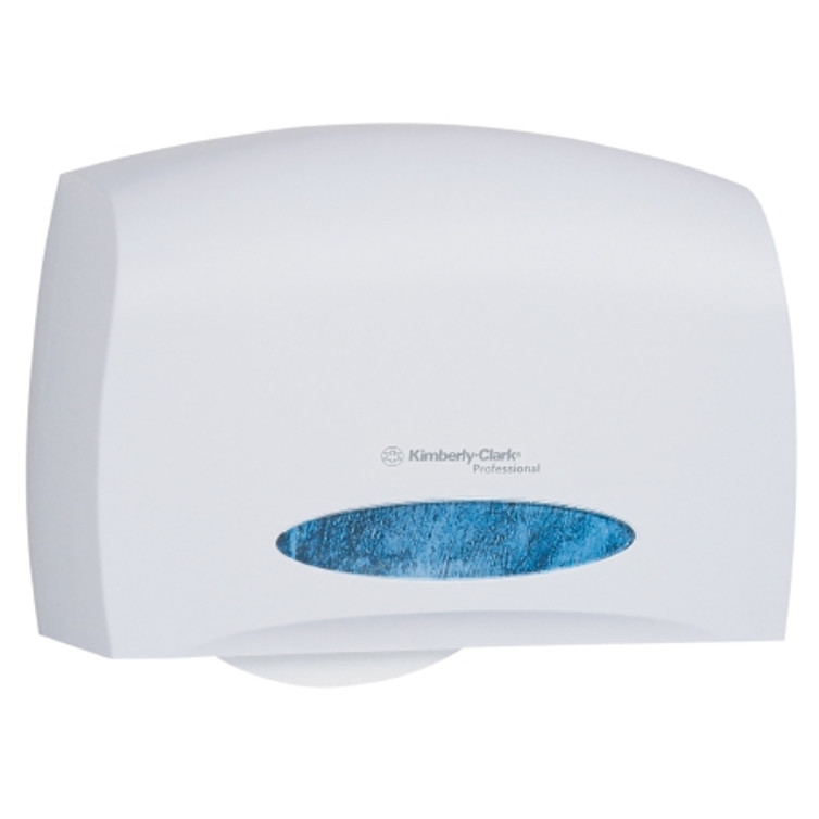 K-C PROFESSIONAL Toilet Tissue Dispenser White Plastic Manual Pull Jumbo Roll Wall Mount 09603 Case/1