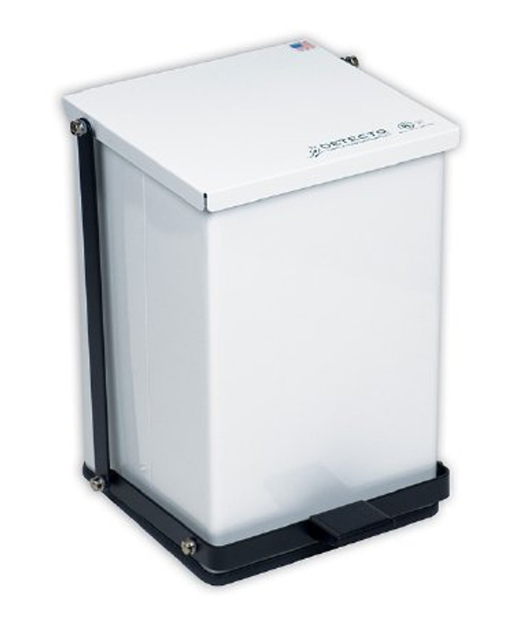 Trash Can P Series 100 Quart White Baked Epoxy Steel Foot Pedal Step On P-100 Each/1