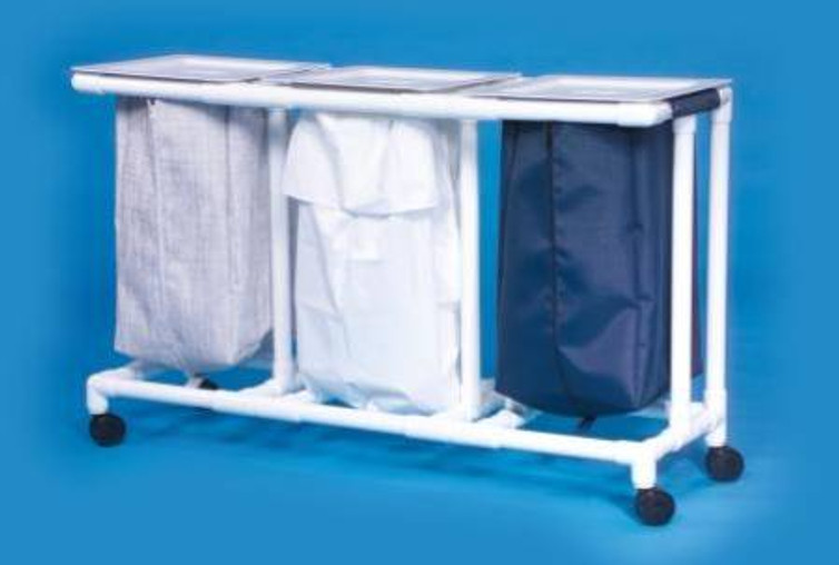 Triple Hamper with Bags Select 4 Casters 39 gal. ELH-03-ZF Each/1 - 20037806