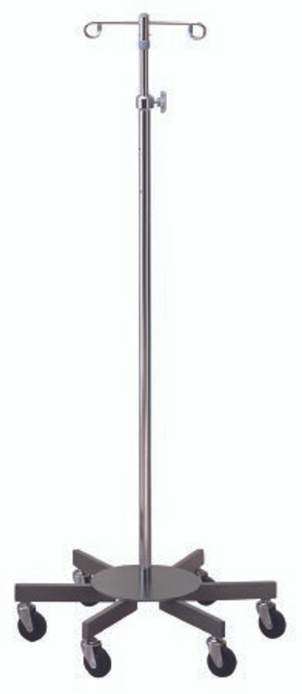 Infusion Pump Stand Floor Stand entrust Performance 2-Hook 5-Leg 3 Inch Rubber Wheel Ball-Bearing Casters 16 Inch Diameter Epoxy-Coated Steel Base 81-43416 Each/1