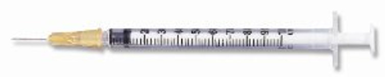Insulin Syringe with Needle PrecisionGlide 1 mL 25 Gauge 5/8 Inch Detachable Needle Without Safety 329651 Each/1