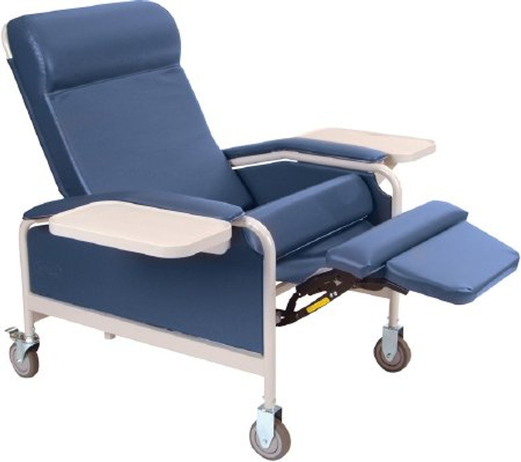 Convalescent Recliner Royal Blue Vinyl 5 Inch Heavy-Duty Steel Caster 5291-02 Each/1