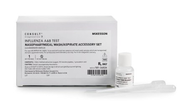 Flu Test Accessory Set Consult 1 Bottled Extraction Reagent 5 mL 50 Transfer Pipettes 1 Procedure Card For use with McKesson Influenza Test MFR 181-36025 181-36026 Kit/1