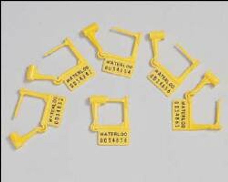 Tamper Evident Locking Tag Snap-Lock Yellow Plastic PS-100 Carton/100