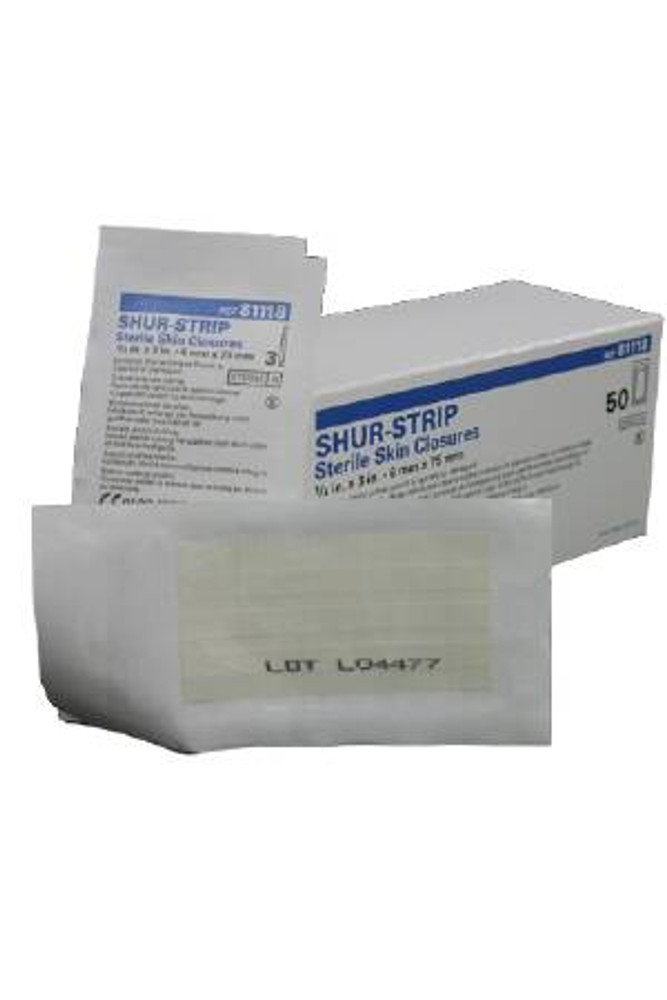 Skin Closure Strip Shur Strip 1/4 X 3 Inch Nonwoven Material Flexible Strip White DKC81118 Case/200