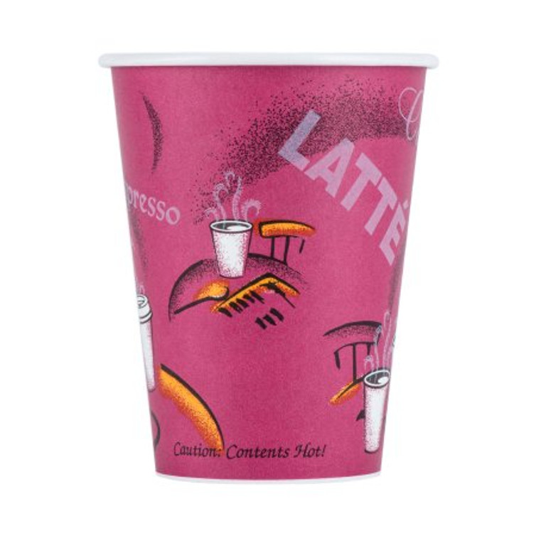 Drinking Cup Solo 12 oz. Bistro Print Paper Disposable 412SIN-0041