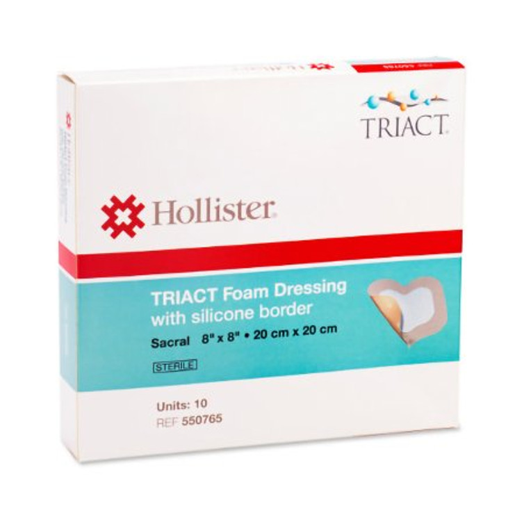 Silicone Foam Dressing TRIACT 8 X 8 Inch Square Silicone Adhesive with Border Sterile 550765