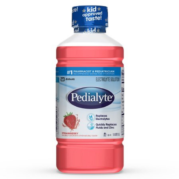 Pediatric Oral Electrolyte Solution Pedialyte Strawberry Flavor 33.8 oz. Bottle Ready to Use 53983