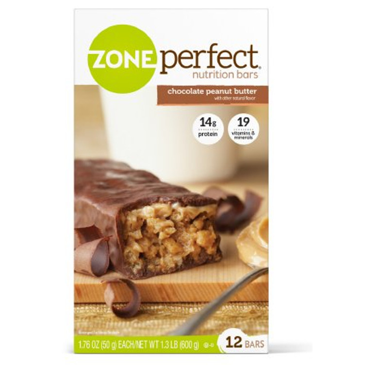 Nutrition Bar ZonePerfect Chocolate Peanut Butter Flavor Ready to Use Individually Wrapped 63161