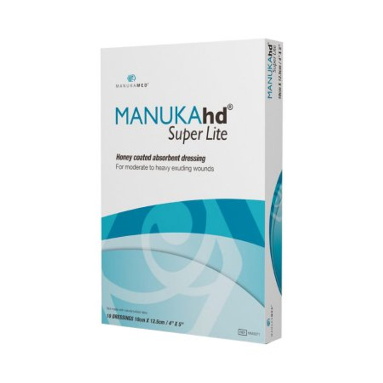 Impregnated Dressing MANUKAhd Super Lite 4 X 5 Inch Polymer Manuka Honey Sterile MM0071