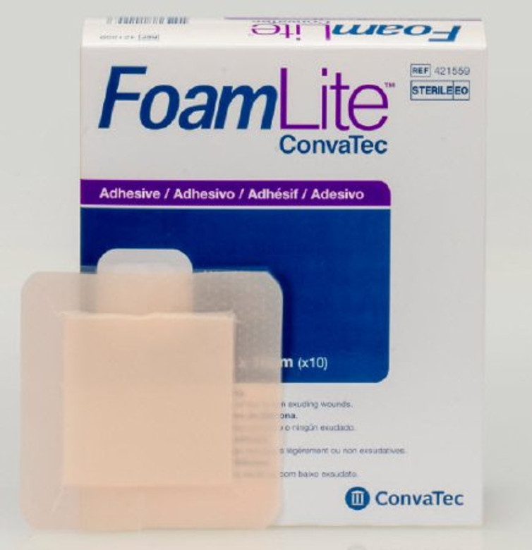 Foam Dressing FoamLite 4 X 4 Inch Square Adhesive with Border Sterile 421559