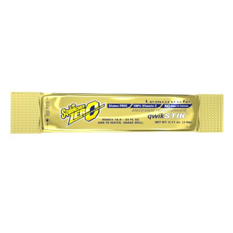 Electrolyte Replenishment Drink Mix Sqwincher Quik Stik Zero Lemonade Flavor 0.11 oz. X428-M2600