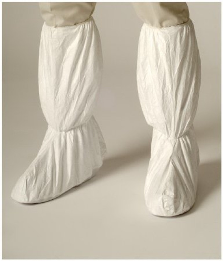 Cleanroom Boot Cover DuPont Tyvek IsoClean Small Knee High PVC Sole White NonSterile 17988088