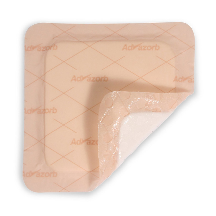 Silicone Foam Dressing Advazorb Border 6 X 6 Inch Square Silicone Adhesive with Border Sterile CR4193 Box/10