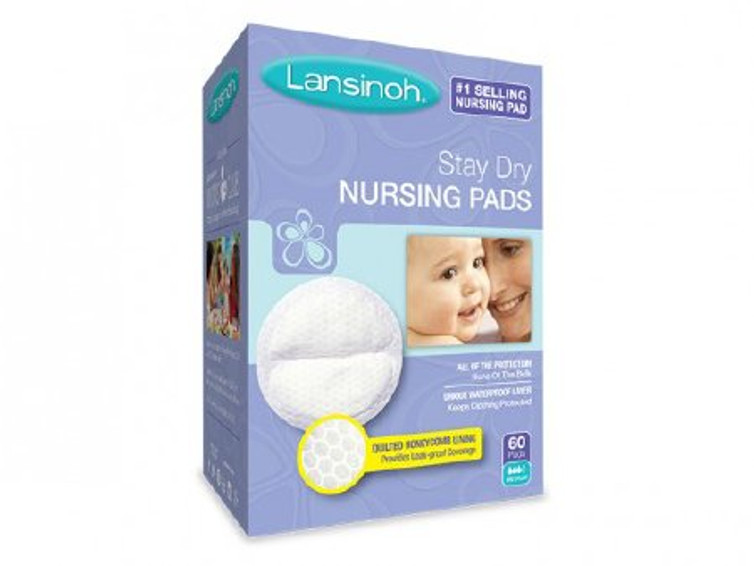 Nursing Pad Lansinoh Stay Dry One Size Fits Most Quilted Cotton Disposable 04467720265 Box/60
