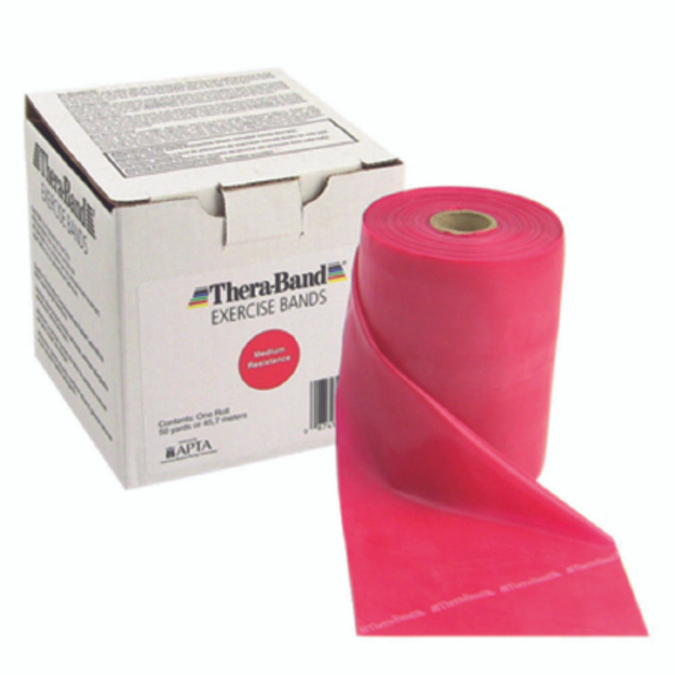Exercise Resistance Band TheraBand Twin-Pak Red 5 Inch X 4 Foot Medium Resistance 10-1222 Roll/1