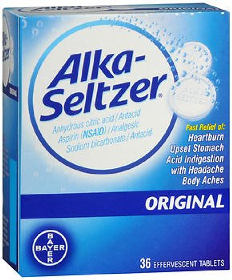 Antacid Alka-Seltzer 1000 mg - 325 mg - 1916 mg Strength Effervescent Tablet 36 per Bottle 00280400003 Bottle/1