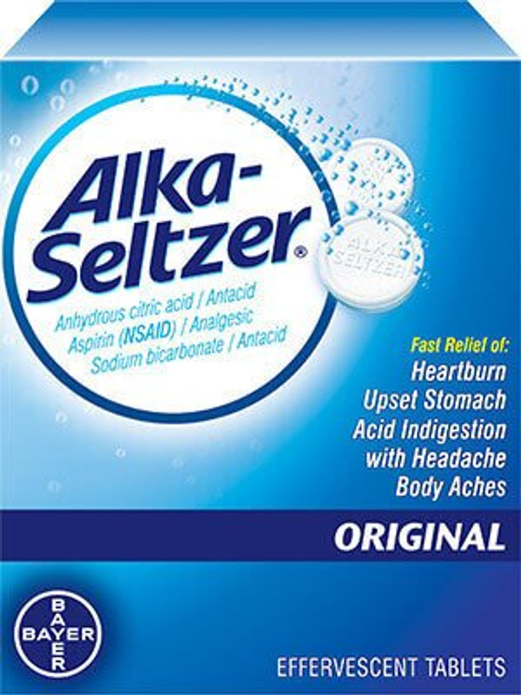 Antacid Alka-Seltzer 1000 mg - 325 mg - 1916 mg Strength Effervescent Tablet 24 per Bottle 00280400002 Bottle/1