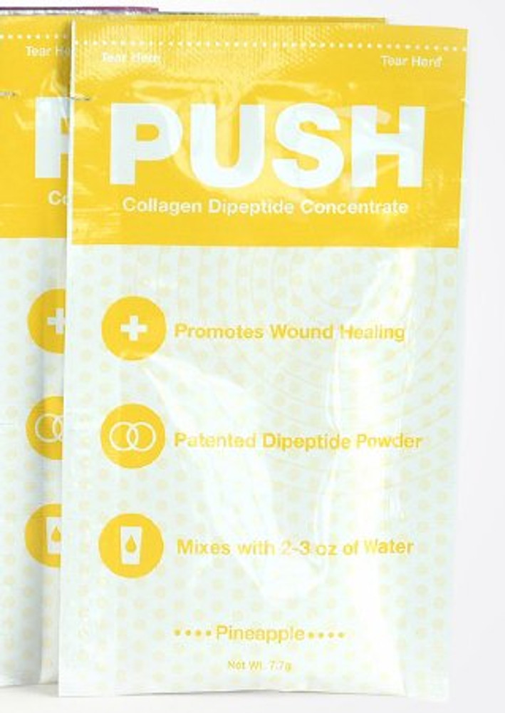 Oral Supplement PUSH Collagen Dipeptide Concentrate Pineapple Flavor Powder 7.7 Gram Individual Packet GH-16