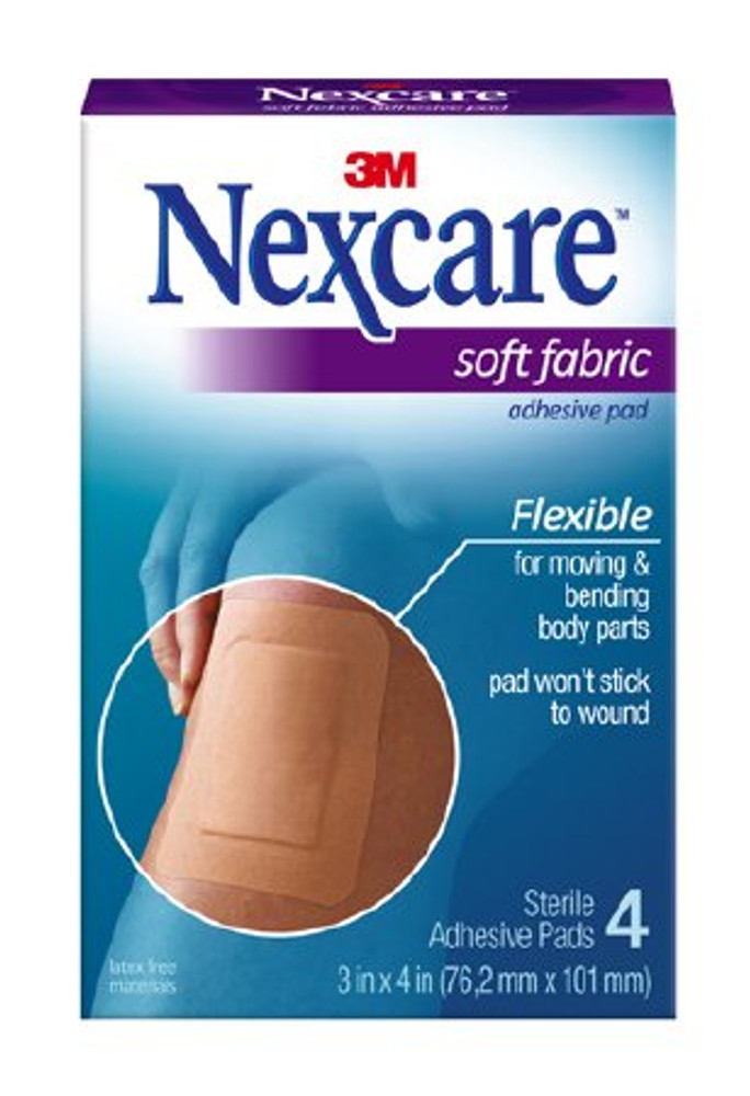 Adhesive Strip Nexcare 3 X 4 Inch Fabric Rectangle Tan Sterile SFP34