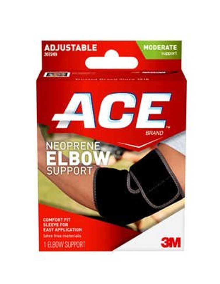 Elbow Support 3M Ace One Size Fits Most Pull-On Sleeve Left or Right Elbow Black 207249