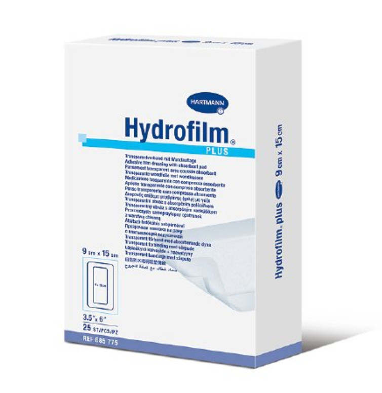 Transparent Film Dressing with Pad Hydrofilm Plus Rectangle 3-1/2 X 6 Inch 4 Tab Delivery Without Label Sterile 685775