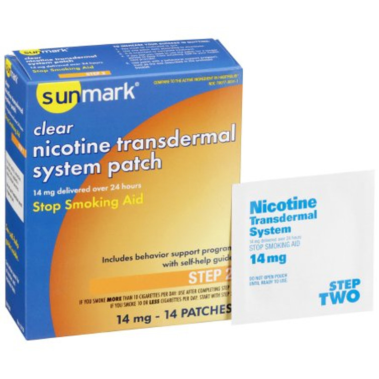 Stop Smoking Aid sunmark 14 mg Strength Transdermal Patch 70677003101