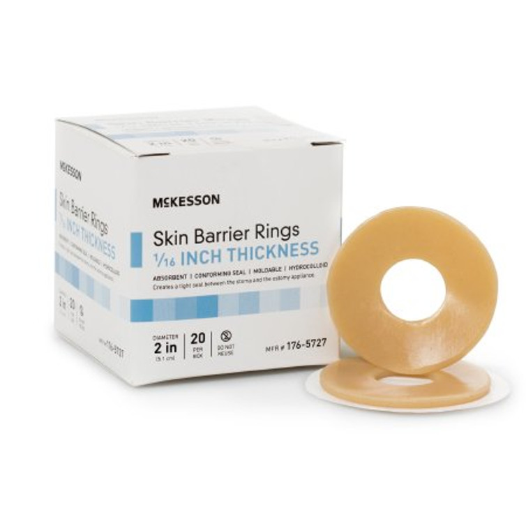 Skin Barrier Ring McKesson Mold to Fit Standard Wear Adhesive without Tape Without Flange Universal System Hydrocolloid 2 Inch Diameter X 1/16 Inch Thickness 176-5727