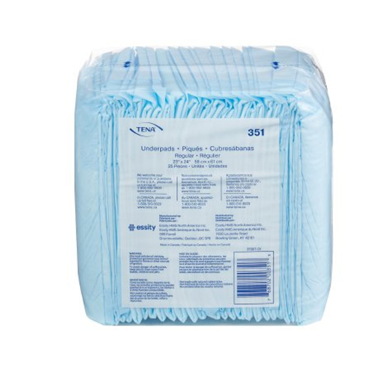 Underpad TENA Regular 23 X 24 Inch Disposable Fluff Light Absorbency 351