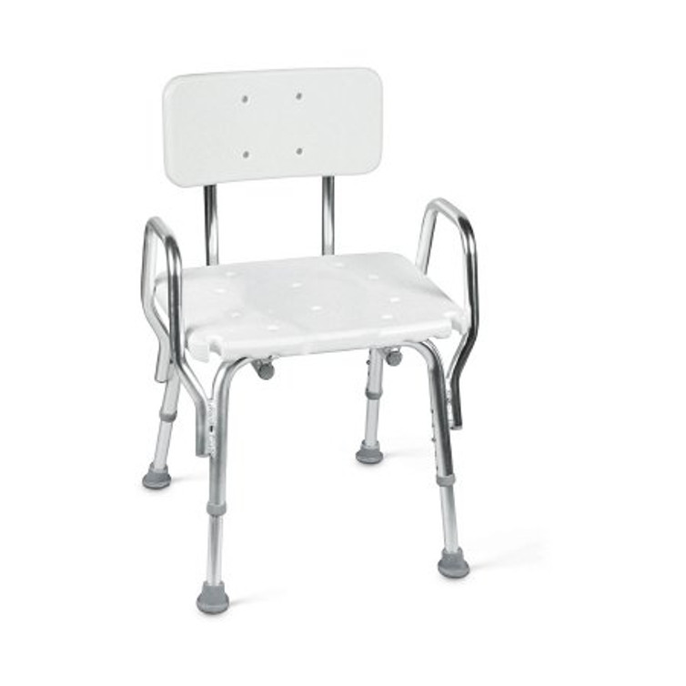 Shower Chair Mabis Fixed Arm Aluminum Frame With Backrest 19 Inch Seat Width 522-1733-1900