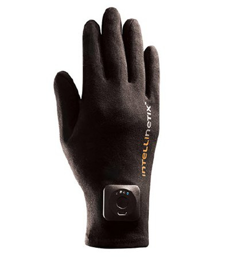 Vibration Therapy Gloves Intellinetix Full Finger Large Wrist Length Hand Specific Pair Cotton 07232