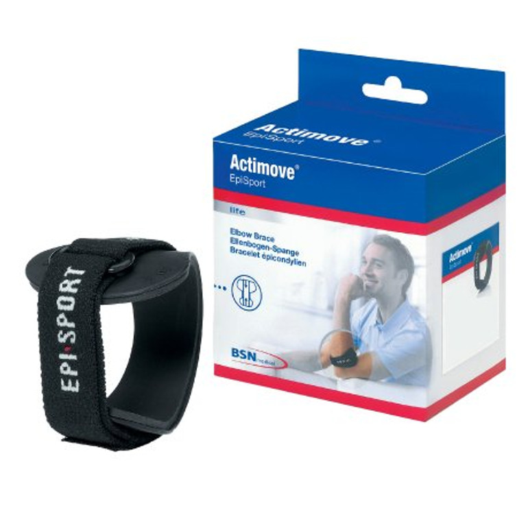 Elbow Support Actimove EpiSport Large D-Ring / Hook and Loop Closure Strap Left or Right Forearm 11 to 12 Inch Forearm Circumference Black 7347008