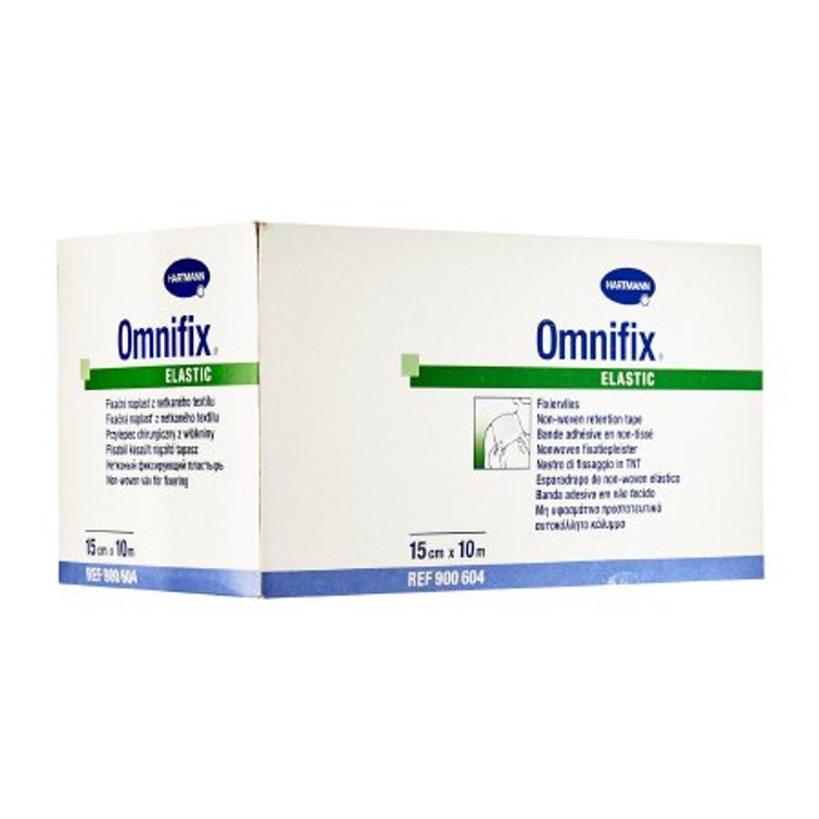 Dressing Retention Tape with Liner Omnifix Elastic Skin Friendly Nonwoven 6 Inch X 11 Yard White NonSterile 900604
