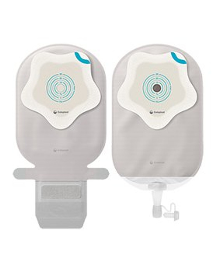 Filtered Ostomy Pouch SenSura Mio Kids One-Piece System Midi Length 0 to 35 mm Stoma Drainable Star Shaped Trim to Fit 18710