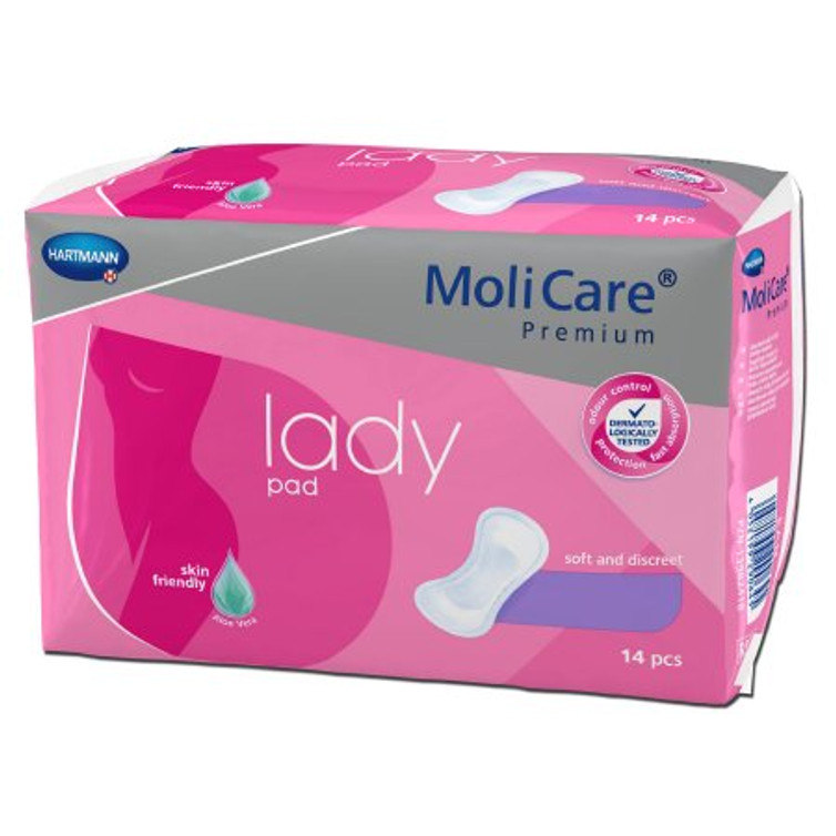 Bladder Control Pad MoliCare Premium Lady Pads 3 X 8-1/2 Inch Light Absorbency Polymer Core One Size Fits Most Adult Female Disposable 168132