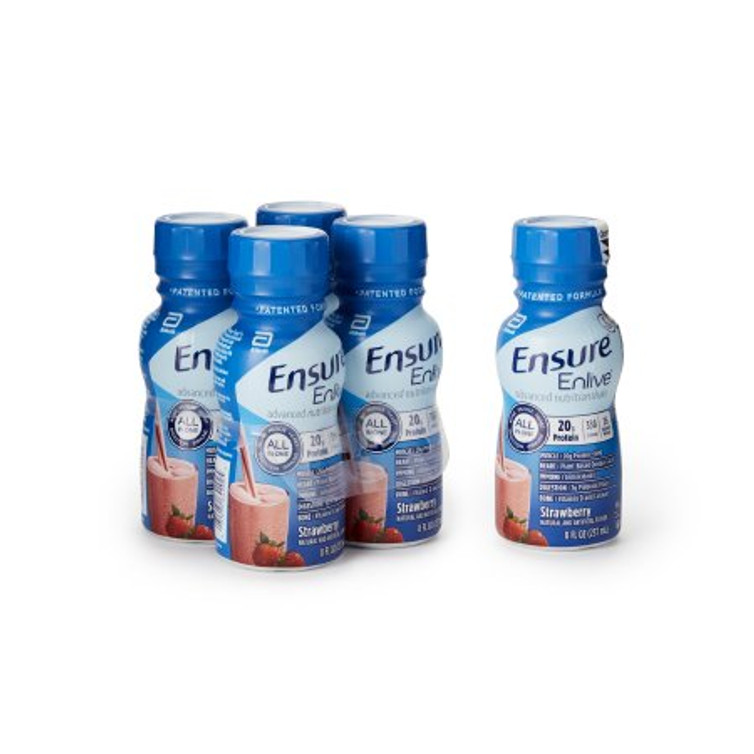 Oral Supplement Ensure Enlive Advanced Nutrition Shake Strawberry Flavor Ready to Use 8 oz. Bottle 64291