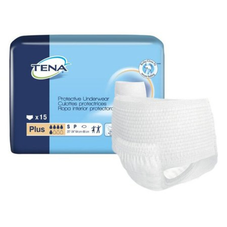 Unisex Adult Absorbent Underwear TENA Plus Pull On with Tear Away Seams 2X-Large Disposable Moderate Absorbency 72508