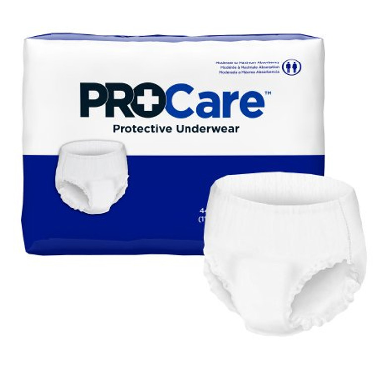 Unisex Adult Absorbent Underwear ProCare Pull On with Tear Away Seams Large Disposable Moderate Absorbency CRU-513