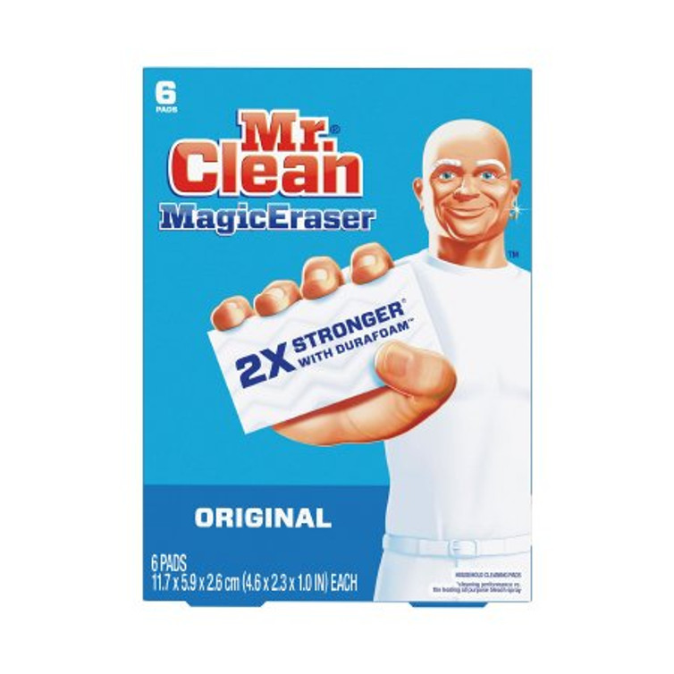 Cleaning Pad Mr. Clean Magic Eraser Original White NonSterile Melamine Foam 1 X 2-3/10 X 4-3/5 Inch Reusable 79009