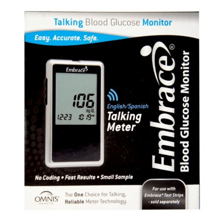Blood Glucose Meter Embrace 6 Second Results Stores Up To 300 Results with Date and Time No Coding Required APX01AB0200