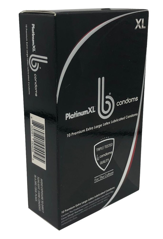 Condom Platinum XL b Lubricated Large 850281004248 Case/288