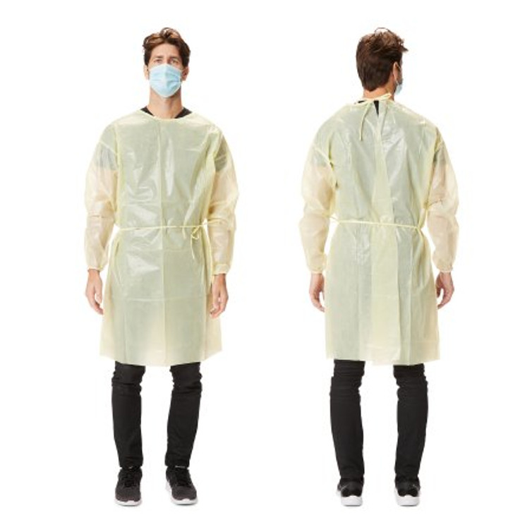 Protective Procedure Gown Large Yellow NonSterile AAMI Level 1 Disposable KZ220B120001