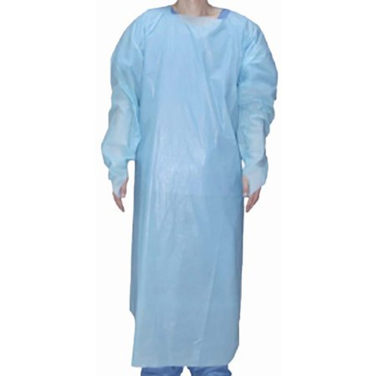Over-the-Head Protective Procedure Gown Large Blue NonSterile AAMI Level 2 Disposable XF9001