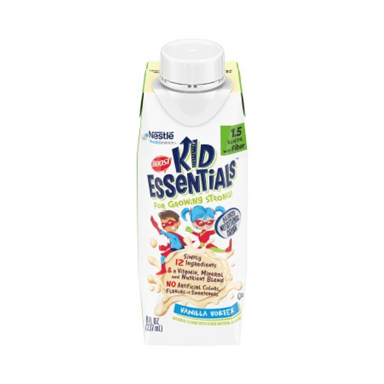 Pediatric Oral Supplement / Tube Feeding Formula Boost Kid Essentials 1.5 with Fiber Vanilla Vortex Flavor 8 oz. Carton Ready to Use 00043900663289